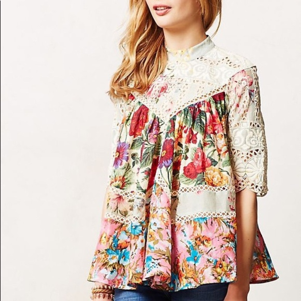 Zimmermann Anthropologie Frangipani Peasant Top